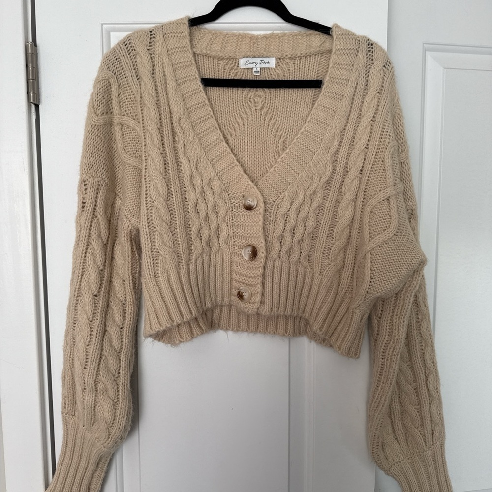 Beige Cable Knit Sweater